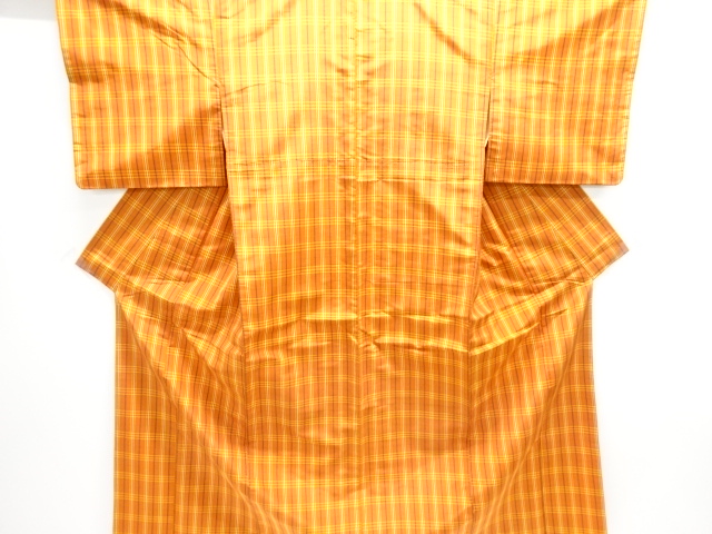 JAPANESE KIMONO / YONEZAWA TSUMUGI / WOVEN GRID 